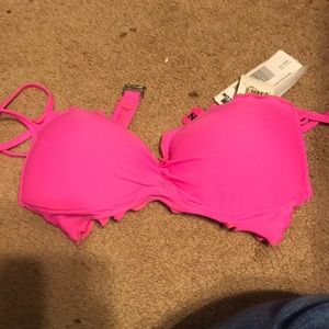 NWT pink bikini top